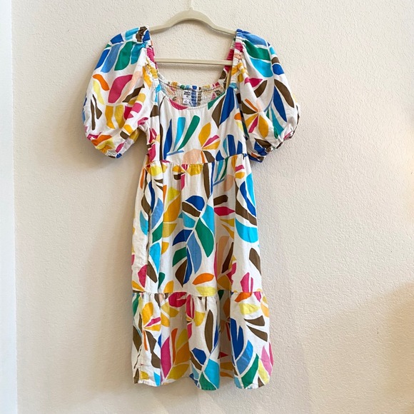 Tabitha Brown for Target Dresses & Skirts - Tabitha Brown for Target Smocked Puff Sleeve Midi Dress Abstract‎ Print Size S